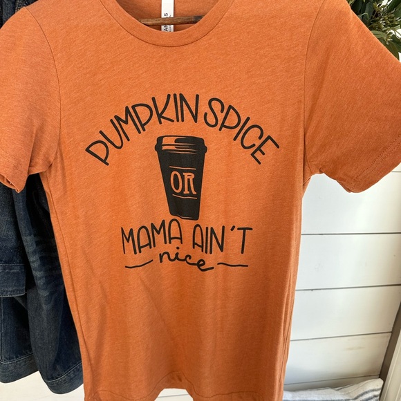 Heather Autumn Pumpkin Spice Coffee Tee T-Shirt - Picture 2 of 4